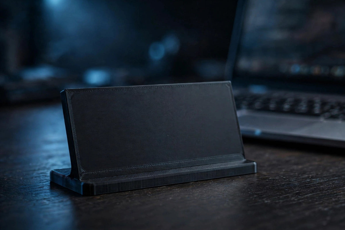 3D printed desk name plate in black