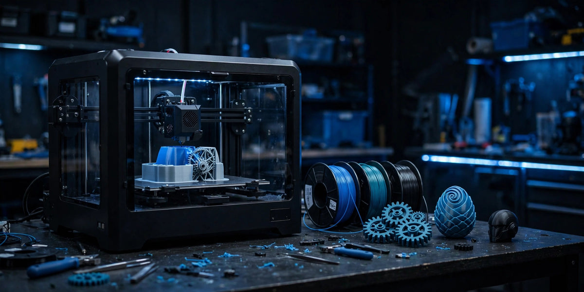The Print Forge workshop hero banner in blue and black